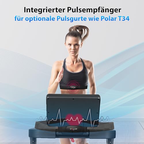 AsVIVA T16 Profi Laufband, 18km/h, 4PS, 18% Steigung, klappbar, Bluetooth-App, bis 150kg, ideal für Cardio, Fitness & Training zuhause