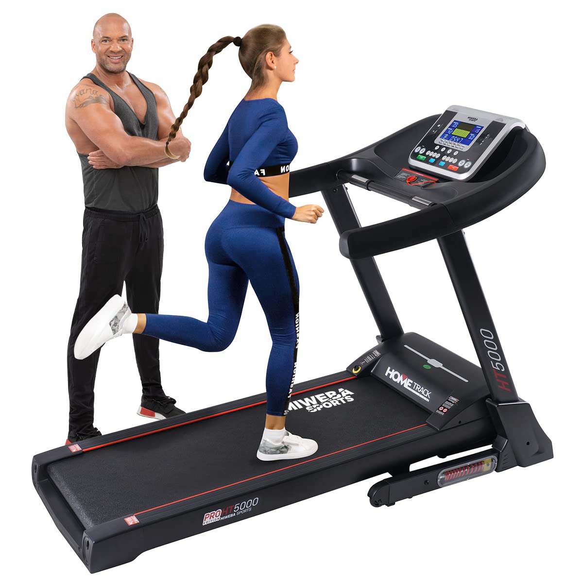 Miweba HT5000 Laufband, 7PS, 18km/h, 15% Steigung, bis 150kg, klappbar, große Lauffläche, 12 Programme, App, Heimtrainer