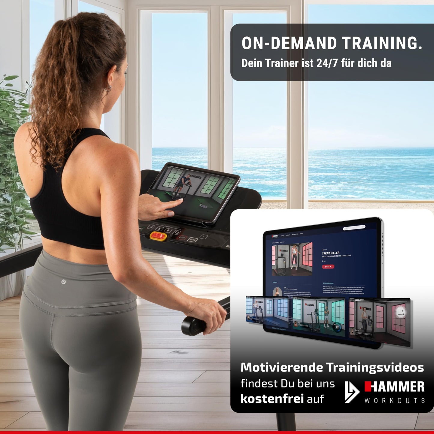 HAMMER FlyRun 2.0 Laufband, klappbar, 4,5PS, 20km/h, 26 Programme, neigbares LCD-Display – ideal für Heimtraining