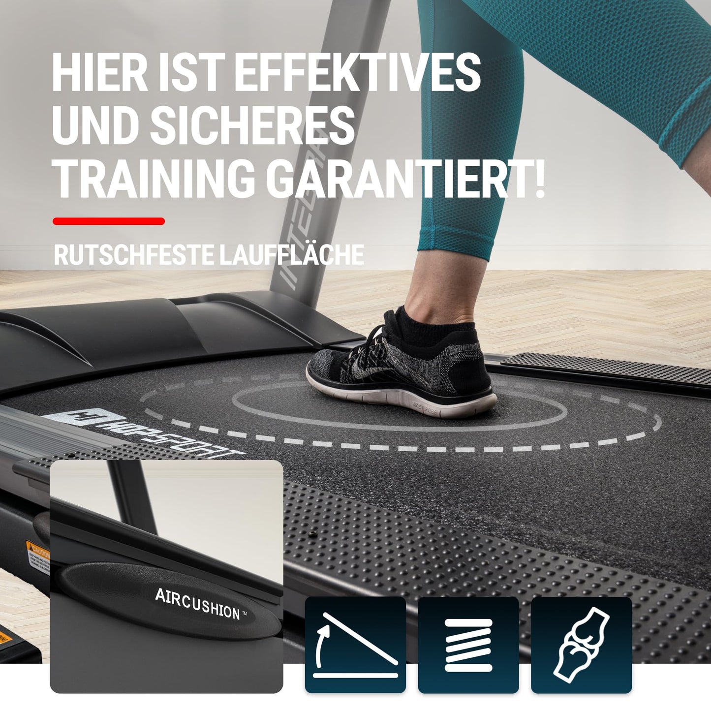 Hop-Sport HS-2800LB Laufband für Zuhause, klappbar, große Lauffläche, bis 20 km/h, 18 Programme, bis 150 kg