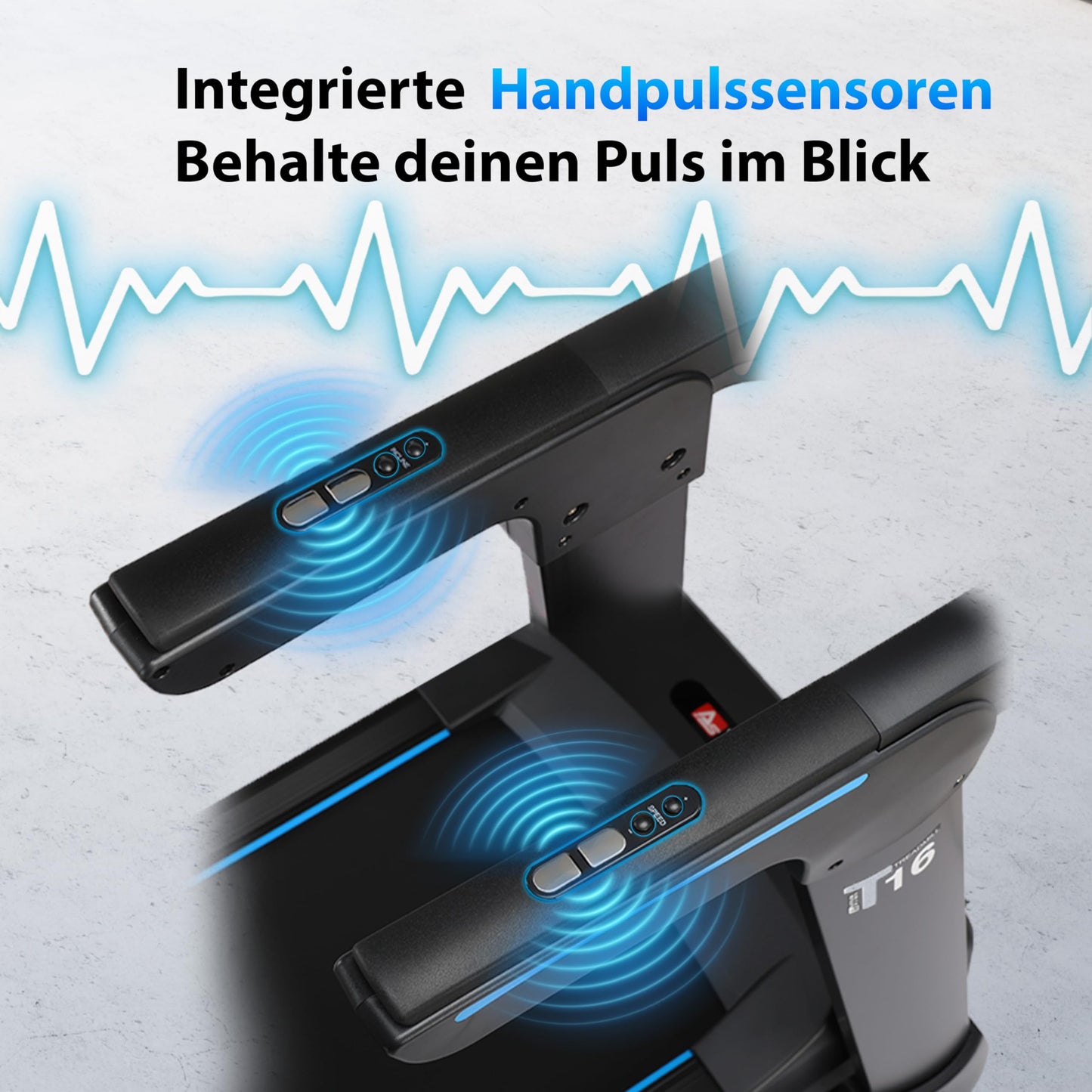 AsVIVA T16 Profi Laufband, 18km/h, 4PS, 18% Steigung, klappbar, Bluetooth-App, bis 150kg, ideal für Cardio, Fitness & Training zuhause