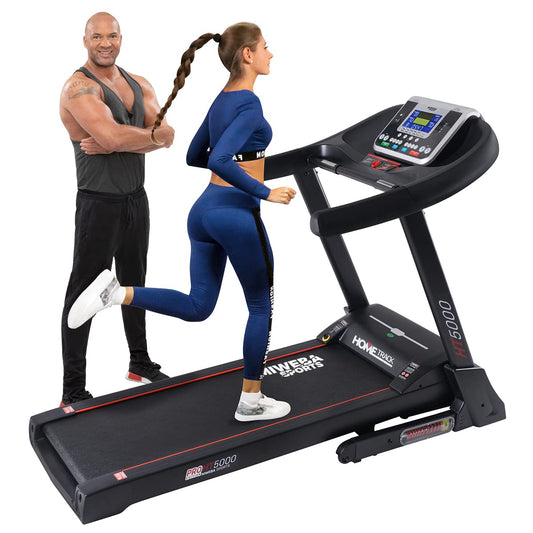 Miweba HT5000 Laufband, 7PS, 18km/h, 15% Steigung, bis 150kg, klappbar, große Lauffläche, 12 Programme, App, Heimtrainer