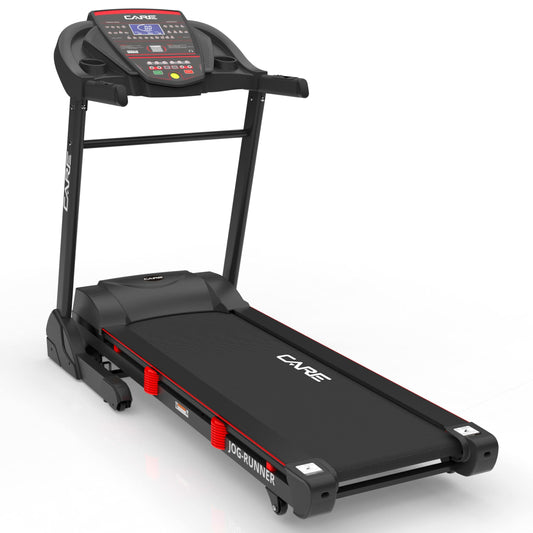 CARE FITNESS Jog Runner Laufband, elektrisch, neigbar & faltbar, bis 18 km/h, 18 Neigungsstufen, 25 Programme – ideal für Zuhause